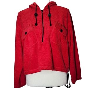 Liz Claiborne. Vintage half zip hooded pullover. size: PS Red